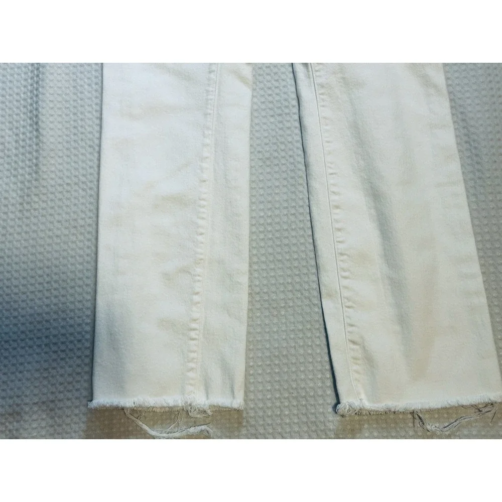 Good American Size 6/28 Raw Hem - Mid Rise - White - Jeans - Ankle (27